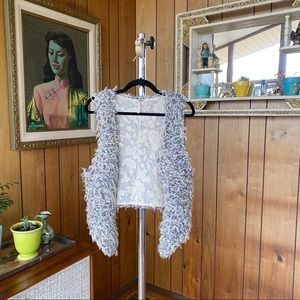 Free People Gray Shaggy Vest
